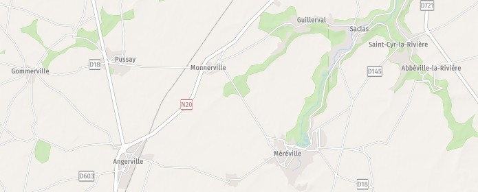 Villes desservies autour d'Angerville